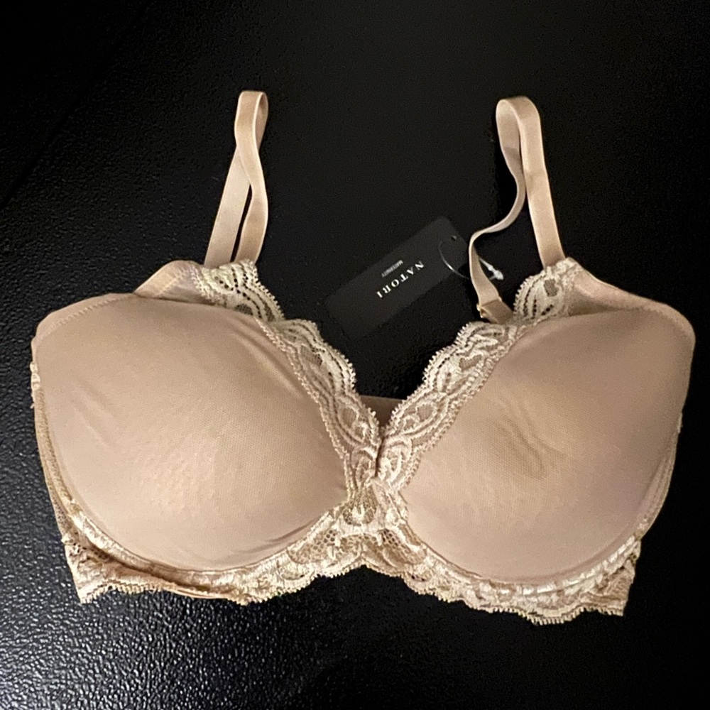Natori Feathers nursing bra in nude- 32DDD NWT